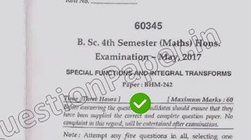 2017 Mdu BSc Maths Hons 4th Sem Special Functions & Integral Transformations Question Paper