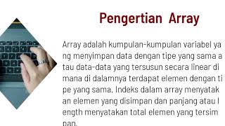 pengertian Array 1 Dimensi & 2 dimensi