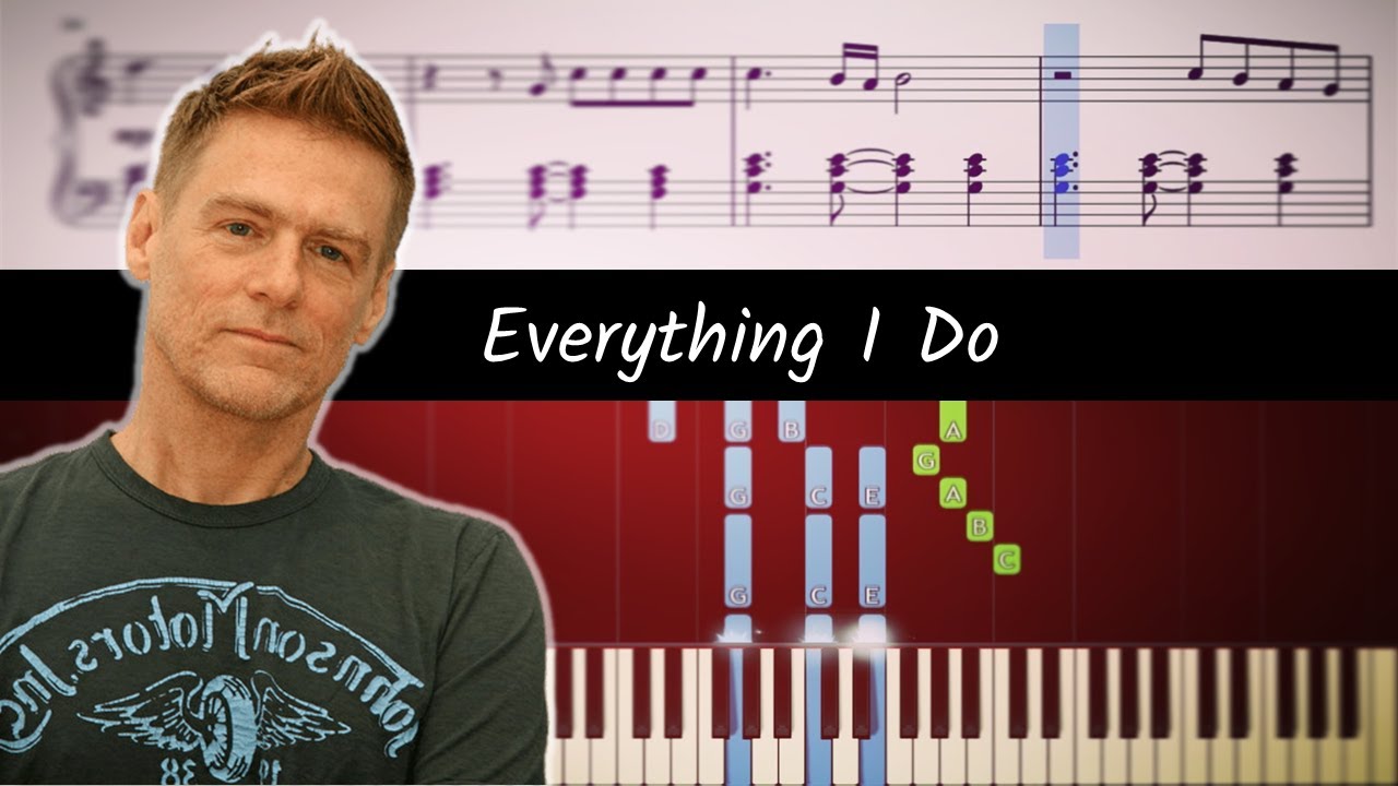 Bryan Adams - (Everything I Do) I Do It for You - ACCURATE Piano Tutorial