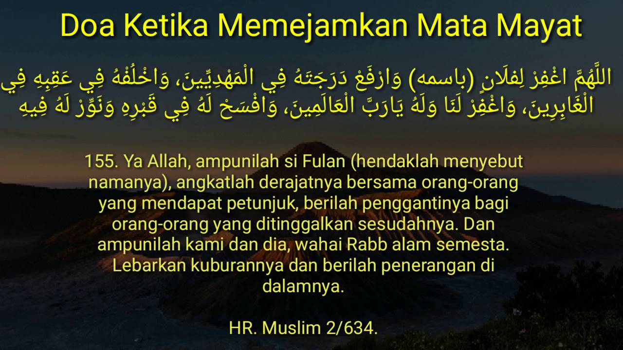 54. Doa Ketika Memejamkan Mata Mayat - YouTube