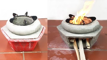 Cách làm bếp củi từ xi măng và rổ nhựa cũ- Ý tưởng sáng tạo tuyệt vời