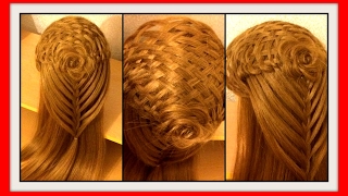 BASKET WATERFALL BRAID WITH ROSE HAIRSTYLE / HairGlamour Styles /  Hairstyles / Hair Tutorial