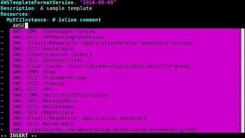 Adding CloudFormation snippets in vim