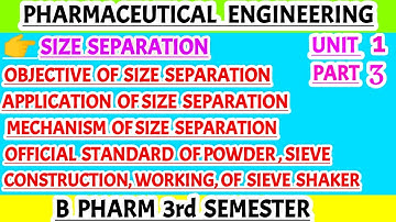 Mechanism of size separation || Official standards for powder || Sieve shaker working principle ||