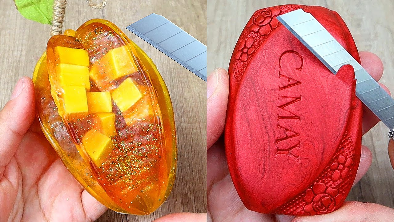 Relaxing Soap Carving ASMR. Satisfying Soap and lipstick cutting. Corte de jabón - 345