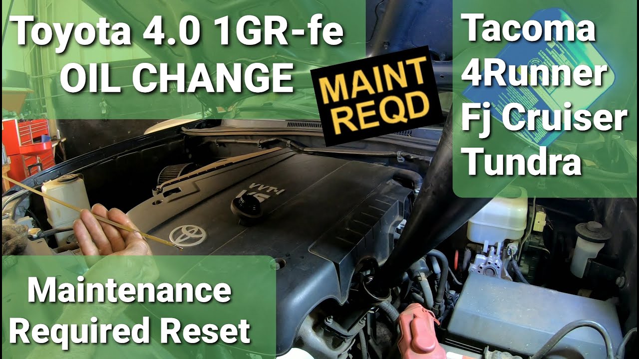 Toyota Tacoma Oil Change and Maintenance Required Light Reset - YouTube