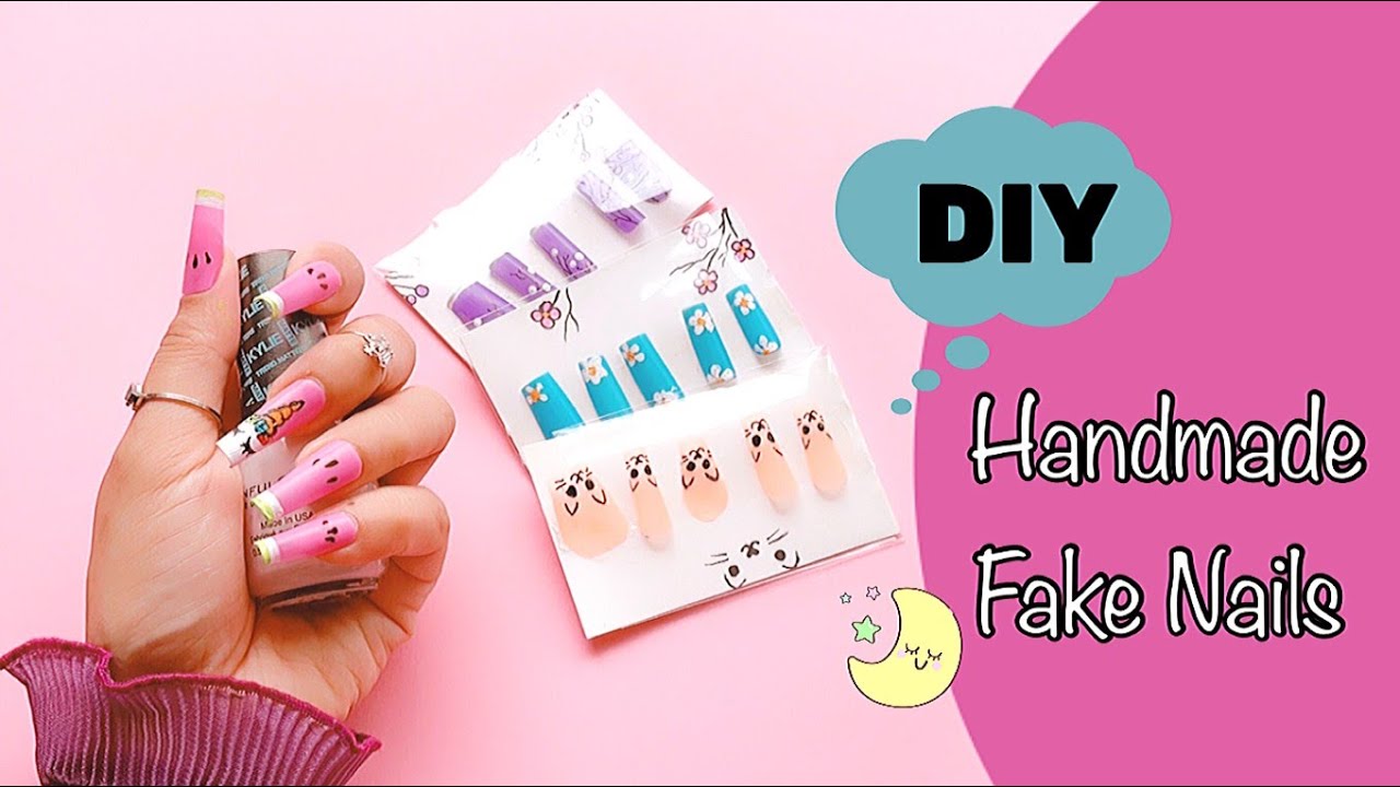 DIY: How to make Fake Nails from Straws / Handmade Nails Set / 