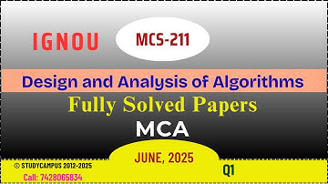 mcs 211 solved question paper | design and analysis of algorithms | TEE June-2025 | Q1