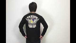 バンソン チキチキマシン猛レースコラボ フライングケンケン刺繍 長袖Tシャツ wrv-2002