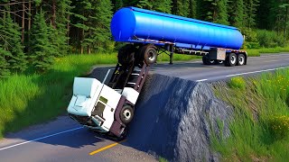 Cars vs Unfinished Road x Road Restrictions x Logs on Road ▶️ BeamNG Drive