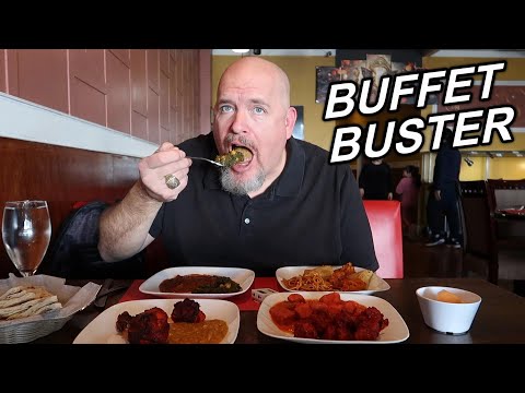 BUFFET BUSTER - How much Indian Food Can I Eat @Aman''s Indian Bistro Buffet