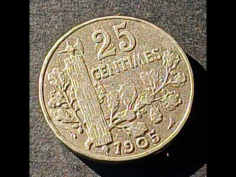 عملة فرنسيه قديمه قيمة٢٥ سنتيم١٩٠٥ An Old French Coin The Value Of1905 Valeur Monnaie Française 1905