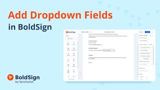 How to Add Dropdown Fields in BoldSign