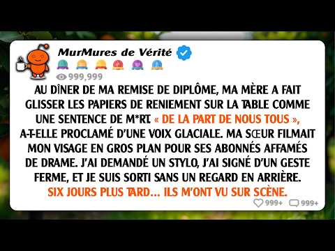 Ma famille m’a remis les papiers de reniement lors du dîner de ma remise de diplôme… Jusqu’à ce que