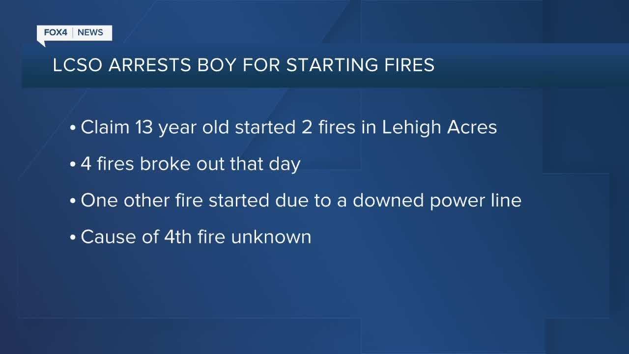 LCSO arrests boy for starting fires