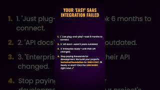 Your 'Easy' SaaS Integration Failed #ad (Verify Info)