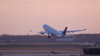 Evening Plane Spotting At DTW. Very Windy!