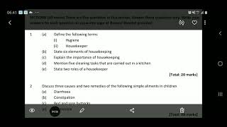 home management exam preparation 2022 Gce section  B questions  1 and 2