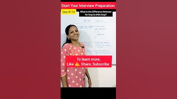 Difference between for loop & while loop | Programming question 114 #shorts #youtubeshorts #viral