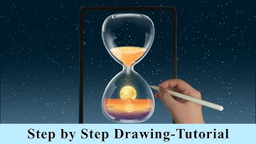 Moon Night Hourglass iPad Procreate Drawing - Step by Step Drawing Tutorial