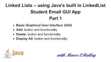 Java - LinkedLists - Students GUI - Add, Delete, Display - Part 01