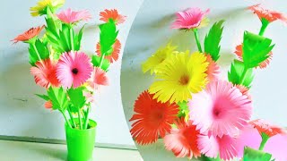 කඩදාසි මල් පෝකුරු - paper flower vase - paper flower & vase - nirmana - a4 nirmana - flower making