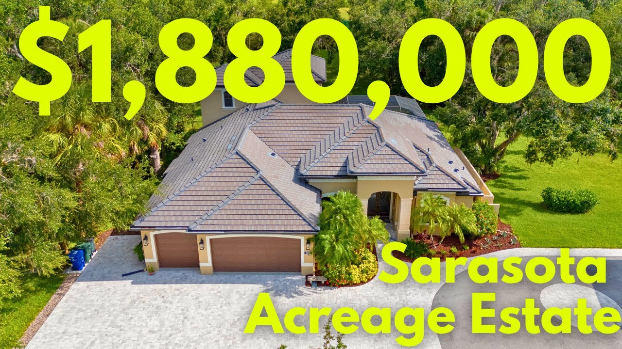 Экскурсия по роскошному поместью площадью 5 акров в Сарасоте | Экскурсия по дому на тропе Сэддл-О...