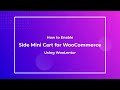 How to Enable Side Mini Cart for WooCommerce using WooLentor [2022]