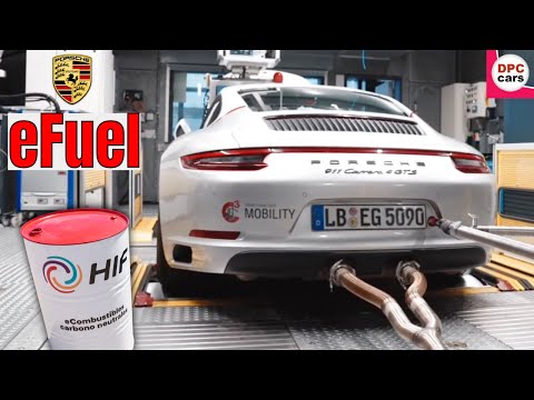 Porsche 911 being filled with eFuel