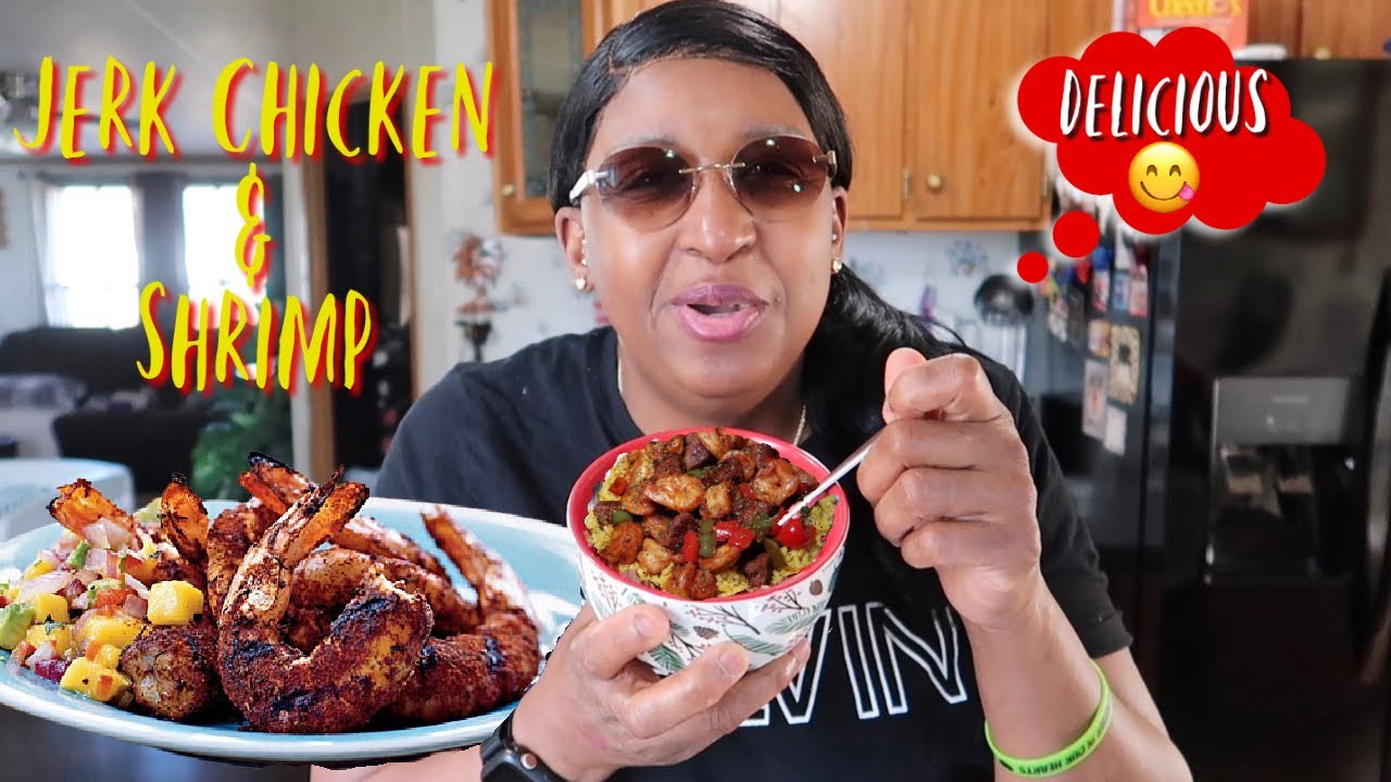 Jerk Chicken and Shrimp over Rice YouTube