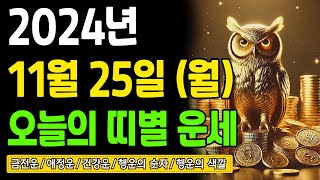 [오늘의 운세] 2024년 11월 25일 (월) 띠별운세