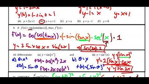 BC Lesson 15 Part 2: More Trig Derivatives Examples