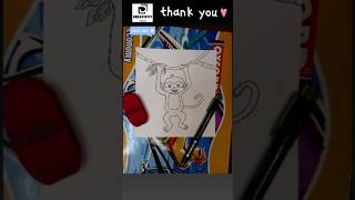 Baby Monkey 🐒🐵  drawing tutorial step by step 🙂🥰 #shorts #drawing #viral