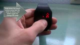 How to set the time in a touch screen led watch