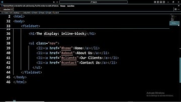 Html CSS Tutorial: 360 Using display inline-block to Create Navigation Links - Html CSS JavaScript