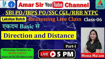 Direction and Distance Part-I | Reasoning Class-06 | IBPS/SBI PO/Clerk By Mona Ma’am