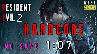 ЗА ЧАС БЕЗ СОХРАНЕНИЙ no save Resident Evil 2 Remake спидран на ХАРДКОР сложности