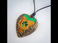 Emerald heart for St. Patricks day, polymer clay.