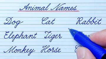 How to write Animal names in English Cursive Writing | English Writing |Cursive Handwriting Practice
