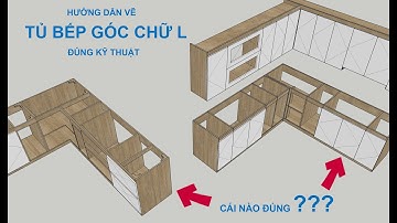 HƯỚNG DẪN VẼ TỦ BẾP GÓC CHỮ L BẰNG SKETCHUP