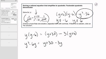 03 07 Solving a rational equation that simplifies to quadratic: Factorable quadratic denominator