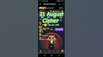 Hamster kombat daily cipher code 21 August 21august cipher  code #today #ciphercodes #hamsterkombat