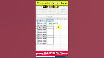 Calculate Age In Excel #exceladvance #shorts #viralshorts