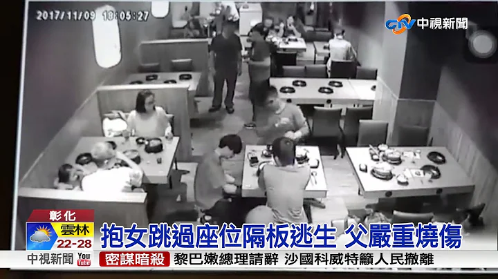 火鍋店竄大火! 父抱3歲女逃 三口燒傷│中視新聞 20171110 - 天天要聞