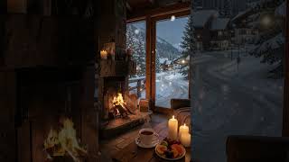 Soft Jazz &amp; Cozy Fireplace Sounds for Stress Relief ❄️ Snowy Cabin Ambience in a Quiet Forest