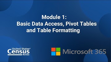 Analyzing Census Data with Excel: Module 1 of 6- Basic Data Access, Pivot Tables and Formatting
