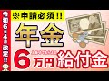 【申請必須】年金毎年６万円上乗せ！年金生活者支援給付金、給付額・支給要・申請方法を徹底解説