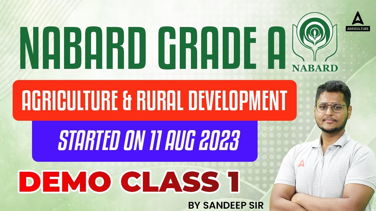 NABARD Grade A | Agriculture & Rural Development | Demo Class 1 | By ...