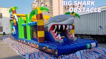 Giant Shark Obstacle Course Inflatables Games Race Challenge Juegos inflables interactive games
