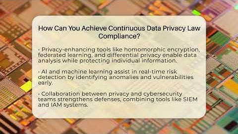 How Can You Achieve Continuous Data Privacy Law Compliance? - Talking Tech Trends